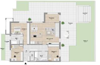 Maisonette kaufen in Lobaugasse 25, 1220 Wien, Garten-Hit in U2-Nähe. Wohnung mit top Grundriss, Terrasse und 180m² Garten
