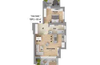 Penthouse kaufen in Mühlhäufelweg 69, 1220 Wien, Vor den Toren der Lobau: 2-Zimmer, 63 m² und 2 Balkonen. Exklusivste Ausstattung inklusive