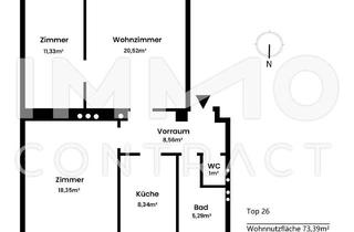 Wohnung kaufen in Erlaaer Straße, 1230 Wien, PROVISIONSFREI - ERSTBEZUG nach Sanierung - 3 Zimmer Wohnung + Küche mit Essplatz - Nähe ERLAAERSTRASSE