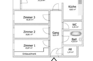 Wohnung mieten in Felbigergasse 21, 1140 Wien, Zentral begehbare Zimmer - inkl. Warmwasser und Heizkosten