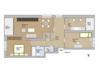 Wohnung mieten in 9900 Lienz, Renovierte 3 Zimmer-Wohnung 75m2 mit Kellerabteil und Parkplatz