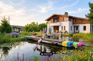 Einfamilienhaus kaufen in 4840 Vöcklabruck, Exklusivität und Privatsphäre pur auf 2.610 m2 Grundfläche! Von der Terrasse in den Schwimmteich.