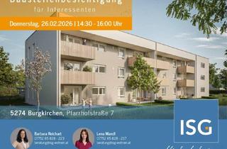 Wohnung mieten in Pfarrhofstraße, 5274 Burgkirchen, NEUBAU! 2-Zimmer-Mietkauf-Wohnung Top 17 im 2. OG (Eigenmittel erforderlich)