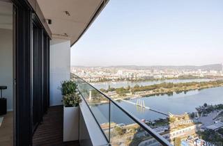 Wohnung kaufen in Wagramer Straße, 1220 Wien, ATEMBERAUBENDER FERNBLICK RICHTUNG KAHLENBERG | Danube Flats | 25. Stock | Inkl. Küche | Erwerb als Anleger oder Eigennutzer möglich
