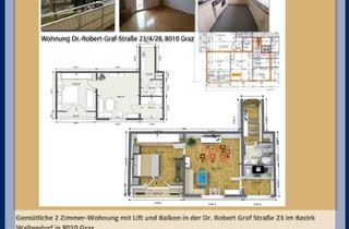 Wohnung mieten in Dr.-Robert-Graf-Straße 23, 8010 Graz, Freundliche 2-Zimmer-Wohnung mit Balkon und Einbauküche in Graz