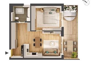 Wohnung kaufen in Franz-Prantl-Park 1, 6200 Jenbach, Hochwertige 2-Zimmer Neubauwohnung mit Balkon HW12