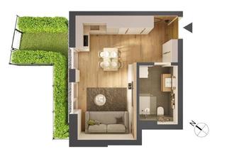 Wohnung kaufen in Franz-Prantl-Park, 6200 Jenbach, Hochwertige 1-Zimmer Neubau-Gartenwohnung HW08
