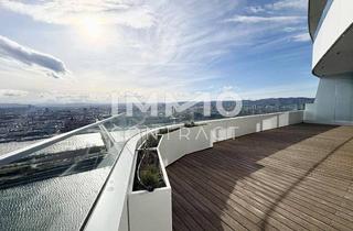 Wohnung kaufen in Wagramer Straße, 1220 Wien, Traum-Apartment mit Rundumblick und 86 qm Balkon . Gym, Sauna, Pool, Bar, Restaurant & Lounges