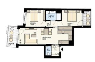 Penthouse kaufen in Radetzkystraße, 1030 Wien, 3-ZIMMER BALKONWOHNUNG MIT WASSERBLICK