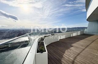Wohnung kaufen in Wagramer Straße, 1220 Wien, Traum-Apartment mit Rundumblick und 86 qm Balkon . Gym, Sauna, Pool, Bar, Restaurant & Lounges