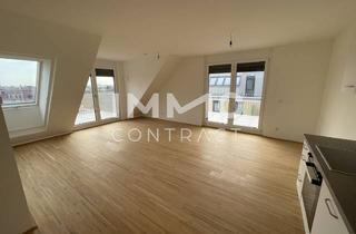 Wohnung mieten in Pfalzgasse, 1220 Wien, Jetzt Erstbezug sichern: 3-Zimmer-DG mit Kühlung, zwei Dachterrassen & 2 Monate mietfrei