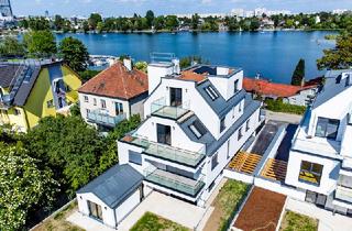 Penthouse kaufen in Fischerstrand, 1220 Wien, Wohnen deluxe. Prachtvolle 2-stöckige Dachgeschosswohnung mit 167 m² in absoluter Bestlage an der Alten Donau