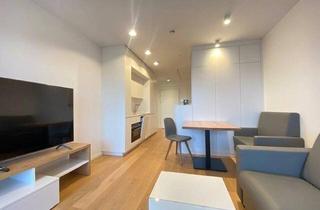 Wohnung mieten in Kurbadstraße, 1100 Wien, VOLLMÖBLIERTE Singlewohnung mit Balkon und Blick in den grünen Kurpark! Strom, Heizung, Internet und Fitness inklusive! - Concierge im Haus. AB MAI!