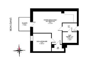 Wohnung mieten in Zanklstraße 53, 8051 Graz, GÖSTING: Ruhiger 2 ZIMMER-Altbau + West-Balkon 5,2m² + Einbauküche + Bad mit Dusche und WC + Lift!