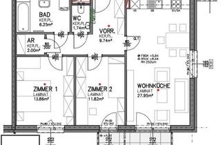 Genossenschaftswohnung in Am Bahndamm, 7000 Eisenstadt, Go2Eisenstadt! Freundliche, helle 3 Zimmer Erstbezugswohnung + Balkon + Parkplätze