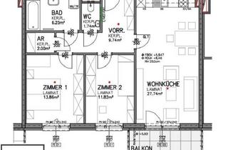Genossenschaftswohnung in Am Bahndamm, 7000 Eisenstadt, Guter Grundriss! ERSTBEZUG in Eisenstadt! 3 Zimmer, Balkon, 2 KFZ-Stellplätze (in der Miete bereits inkludiert!)