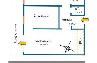 Wohnung mieten in Bahnhofstrasse, 2000 Stockerau, Moderne 3-Zi. Wohnung , 1. Stock, ab 01.07.2025 frei