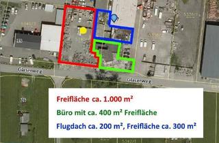 Büro zu mieten in Glaserweg 37, 6890 Lustenau, Überdachte Fläche (Flugdach) mit ca. 200 m², Freifläche mit ca. 300 m² plus Halle und Büro zu pachten - Glaserweg, Lustenau!