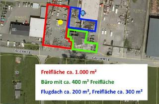 Gewerbeimmobilie mieten in 6890 Lustenau, Überdachte Fläche (Flugdach) mit ca. 200 m², Freifläche mit ca. 300 m² plus Halle und Büro zu pachten - Glaserweg, Lustenau!