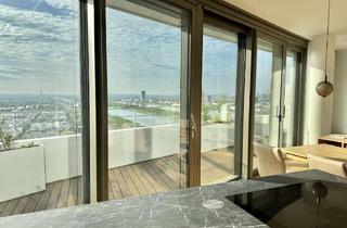Wohnung mieten in 1220 Wien, DANUBEFLATS - 45m2 Balkon inkl. Küche, Pool und Wellness Bereich - U1 vor der Türe! LUXUS LEBEN AM WASSER
