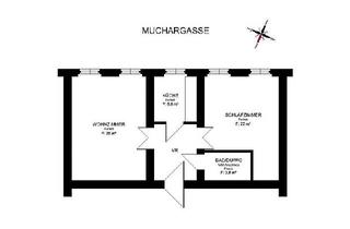 Wohnung mieten in Muchargasse 12, 8010 Graz, GEIDORF: Sonniger 2 ZIMMER-Altbau + extra Küche neu möbliert mit Fenster + Bad mit Dusche und WC + Lift + nähe KF-Universität!