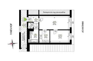Wohnung mieten in Hofgasse, 8020 Graz, Sonniger 2 ZIMMER-NEUBAU + extra Küche möbliert + Bad mit Wanne + extra WC + Lift + letzter Stock + nähe Hauptbahnhof!