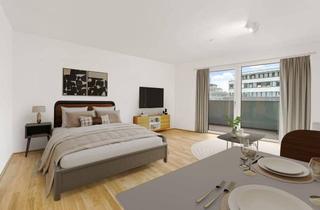 Wohnung mieten in Dresdnerstraße 90, 1200 Wien, Kurzzeitmiete: Studio Extra Large (möbliert) mit Zugang zu erstklassigen Gemeinschaftsflächen: Fitness, Co-Working, Dachterrasse, Yoga, Private Dining & Kinoraum