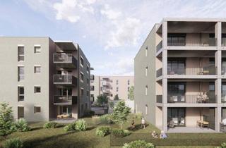 Wohnung kaufen in Elisabeth Bollenberger - Gasse, 2700 Wiener Neustadt, ERSTBEZUG "ein viertel grün" in Wr. Neustadt - 4 Zimmer Familientraum mit Balkon und 2 Tiefgaragenstellplätzen - provisionsfrei