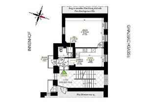 Wohnung mieten in Grazbachgasse 65, 8010 Graz, 1 ZIMMER-Altbau + extra Küche möbliert + ruhiger Süd-Balkon + Bad mit Dusche und WC + nähe Neue TU-Graz!