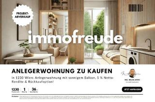 Wohnung kaufen in Breitenfurter Straße 424, 1230 Wien, 1-Zi-Anlegerwohnung mit sonnigem Balkon, 5 % Netto-Rendite & Rückkaufoption