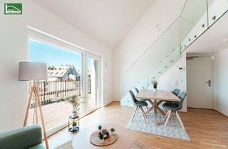 Maisonette kaufen in Donaufelder Straße 205, 1220 Wien, Traumhafte Erstbezugs-Maisonette mit Galerie, großer Terrasse und Weitblick nahe Kagraner Platz! Hochmoderne Ausstattung und Küche inkludiert!