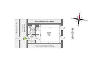 Wohnung mieten in Lichtenfelsgasse 9, 8010 Graz, Ruhiger 1 ZIMMER-NEUBAU + neuwertige Einbauküche + neuwertiges Bad mit Dusche und WC + neben Kunst-Universität bzw. nähe KF-Universität!