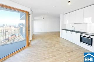 Wohnung mieten in Karl-Popper-Straße, 1100 Wien, Sonnwendviertel: 1-Zimmer-Wohnung mit Balkon im 6. OG – Fitnessraum, Co-Working & Rooftop-Terrasse inklusive!