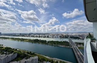 Wohnung mieten in Donau, 1220 Wien, ERSTBEZUG: Elegant möbliertes Studio mit Cityblick: Doorman, Gym, Spa, Pool, Lounges - Internet inkl
