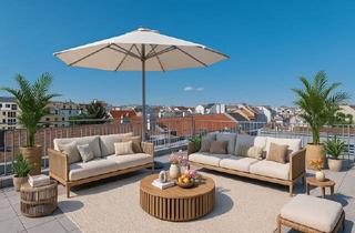 Penthouse kaufen in Krongasse, 1050 Wien, PENTHOUSE mit traumhafter DACHTERRASSE! Geschmackvoller 3-Zimmer-Erstbezug mit direktem Liftzugang