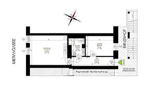 Wohnung mieten in Merangasse 15, 8010 Graz, St. Leonhard: 2 ZIMMER-Altbau + neuwertige Einbauküche + Bad mit Dusche und WC + nähe KF-Uni bzw. LKH-Graz!