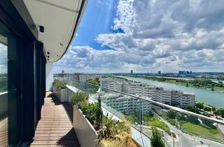 Wohnung mieten in Donau, 1220 Wien, Doorman, Gym, Pool, div. Lounges UND den schönsten Ausblick auf Stephansdom, Prater & Neue Donau