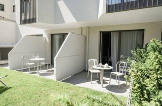 Wohnung mieten in Favoritenstraße 91, 1100 Wien, +JONN-Y+ möbliertes GARTEN-Apartment mit Balkon, inkl. Gym, Sauna, Dachterrasse, Community Area, Internet etc.! 7 Min. zum Stephansplatz!