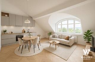 Penthouse kaufen in 1050 Wien, 3-Zimmer DG-Wohnung mit viel Potenzial für individuelle Wohnträume | Belagsfertig | 25 m² große Dachterrasse mit Fernblick | Exzellente Lage mit U4-Anbindung
