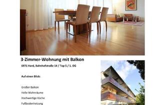 Wohnung mieten in 6971 Hard, Geräumige Wohnung mit 18m² Balkon, 2 Carport-Stellplätzen & 2 Keller