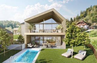 Haus kaufen in Tibitsch, 9212 Sankt Martin am Techelsberg, Exklusives Haus mit Garten, Pooloption & Seeblick – Ihr Rückzugsort über dem Wörthersee