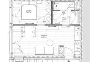 Wohnung mieten in 1120 Wien, Erstbezug - Coole 2 Zimmer Wohnung mit außergewöhnlicher Dachterrasse