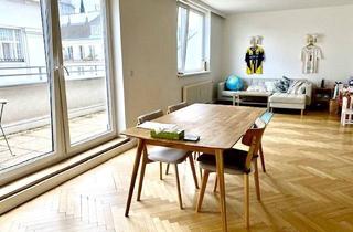Wohnung mieten in 1040 Wien, Terrassentraum mit herrlichem Fernblick: 3 Zimmer, Küche und 46 m2 Terrassen im 5.Stock, Stellplätze im Hof mitbenützbar, Nähe U1-Taubstummerngasse + Belvedere!