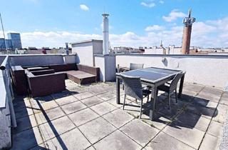 Wohnung mieten in Viktorgasse, 1040 Wien, TERRASSENHIT, U1-NÄHE, 84 m2 Dachgeschoß mit 30 m2 Terrasse, 2 Zimmer, Wohnküche, 2 Bäder, Parketten, Viktorgasse