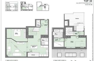 Maisonette mieten in Alliiertenstrasse 3, 1020 Wien, Möblierte, klimatisierte Dachgeschoss-Maisonette mit 2 Terrassen in 1020 Wien