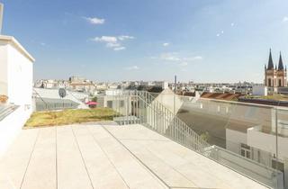Wohnung mieten in Lerchenfelder Straße, 1080 Wien, Über den Dächern der Josefstadt | DG Wohntraum mit privater Dachterrasse & Klimaanlage | 4,5 Meter Raumhöhen!