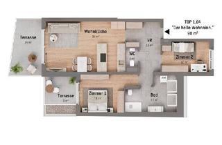 Penthouse kaufen in Langenzersdorfer Straße 66, 1210 Wien, 1210, Langenzersdorfer Straße, In Strebersdorf am Fuße des Bisambergs, 3-Zimmer-Eigentumswohnung