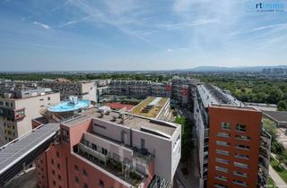 Wohnung kaufen in Erholungsgebiet Wienerberg, 1100 Wien, Himmelblau überall, 104m² mit über 23m² Freifläche auf 3,5 Zimmern. Atemberaubender Ausblick soweit das Auge reicht!