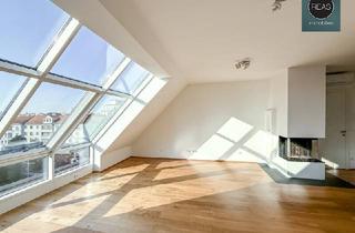 Maisonette mieten in 1020 Wien, Provisionsfrei: Klimatisierte Dachgeschoss Maisonette mit 2 Terrassen und Kamin nahe Uno City!