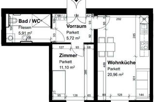Wohnung mieten in Liebenauer Hauptstraße 91 & 91A, 8041 Graz, Betreutes Wohnen: Geförderte Altbauwohnung in Graz: 2 Zimmer und Wohnküche